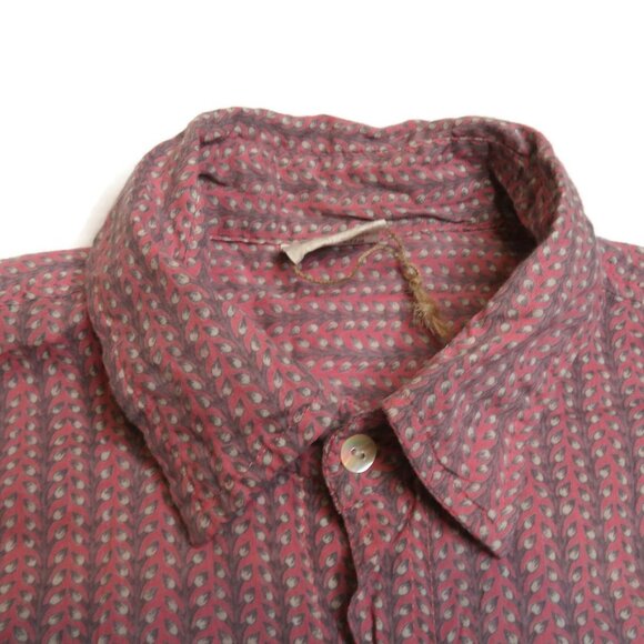 The Shop Beautiful Living Mens Small Shirt S/S Button Up Pink Gray Plaid Light - Picture 3 of 6
